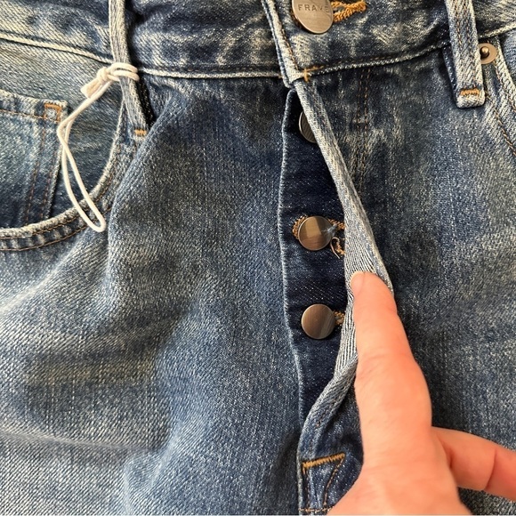 Frame Le Original Straight Distressed Button Fly Jeans 32 - Picture 5 of 8